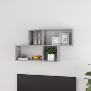 vidaXL Wandschap 100x18x53 cm bewerkt hout betongrijs