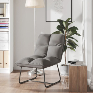 vidaXL Loungestoel met metalen frame fluweel lichtgrijs