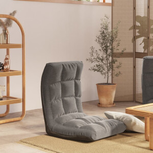 vidaXL Vloerstoel inklapbaar stof lichtgrijs