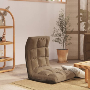 vidaXL Vloerstoel inklapbaar stof taupe