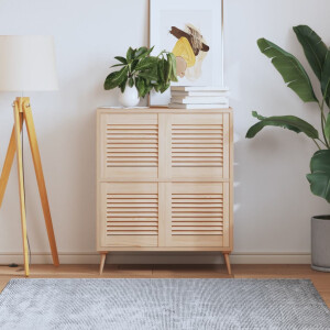 vidaXL Kastdeuren met lamellen 4 st 39,5x39,4 cm massief grenenhout