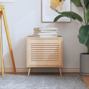vidaXL Kastdeur met lamellen 39,5x49,4 cm massief grenenhout