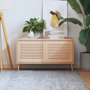 vidaXL Kastdeuren met lamellen 2 st 39,5x49,4 cm massief grenenhout