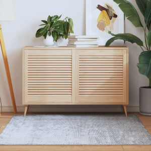 vidaXL Kastdeuren met lamellen 2 st 61,5x59,4 cm massief grenenhout