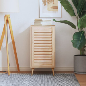 vidaXL Kastdeur met lamellen 69x39,4 cm massief grenenhout