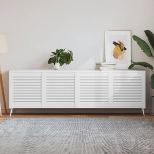 vidaXL Kastdeuren met lamellen 4 st 61,5x59,4 cm grenenhout wit