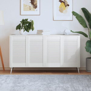 vidaXL Kastdeuren met lamellen 4 st 69x39,4 cm massief grenenhout wit