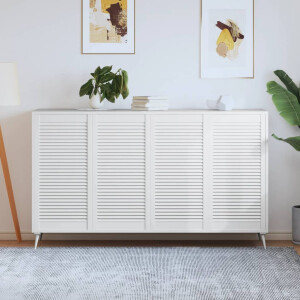 vidaXL Kastdeuren met lamellen 4 st 99,3x49,4 cm grenenhout wit