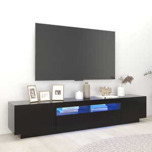 vidaXL Tv-meubel met LED-verlichting 200x35x40 cm zwart