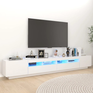 vidaXL Tv-meubel met LED-verlichting 260x35x40 cm wit