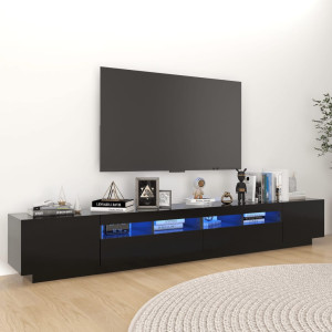 vidaXL Tv-meubel met LED-verlichting 260x35x40 cm zwart