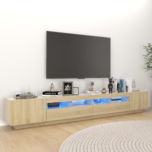 vidaXL Tv-meubel met LED-verlichting 260x35x40 cm sonoma eikenkleurig