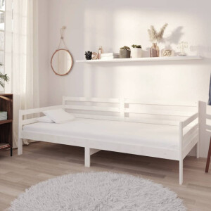 vidaXL Slaapbank massief grenenhout wit 90x200 cm