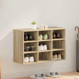vidaXL Schoenenkast Sonoma Eiken 77,5 x 30 x 51 cm Bewerkt hout
