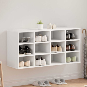 vidaXL Schoenenkast met plank Wit 103 x 30 x 51 cm Bewerkt hout
