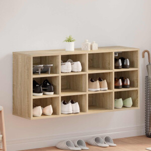 vidaXL Schoenenkast Sonoma Eiken 103 x 30 x 51 cm Bewerkt hout