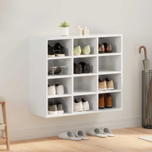 vidaXL Schoenenkast met plank Wit 77,5 x 30 x 67 cm Bewerkt hout