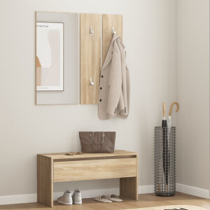 vidaXL Garderobe set bewerkt hout sonoma eiken