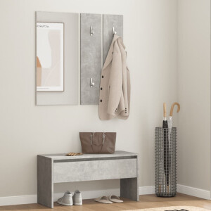 vidaXL Garderobe set bewerkt hout betongrijs