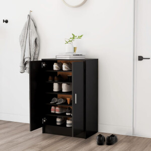 vidaXL Schoenenkast 60x35x92 cm bewerkt hout zwart
