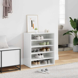vidaXL Schoenenkast 60x35x70 cm spaanplaat hoogglans wit