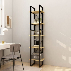 vidaXL Boekenkast met 5 schappen 40x30x175 cm massief grenenhout