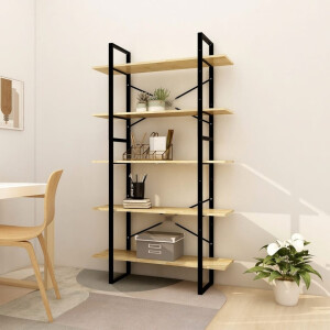 vidaXL Boekenkast met 5 schappen 100x30x175 cm massief grenenhout