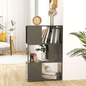 vidaXL Boekenkast/kamerscherm 60x24x94 cm bewerkt hout hoogglans grijs