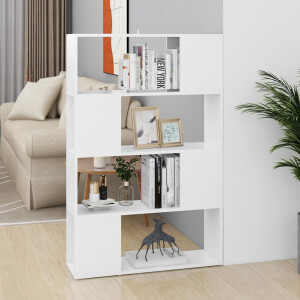 vidaXL Boekenkast/kamerscherm 80x24x124,5 cm bewerkt hout wit