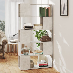 vidaXL Boekenkast/kamerscherm 80x24x155 cm bewerkt hout betongrijs