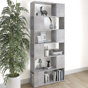 vidaXL Boekenkast/kamerscherm 80x24x186 cm bewerkt hout betongrijs