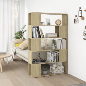 vidaXL Boekenkast/kamerscherm 100x24x155 cm bewerkt hout sonoma eiken
