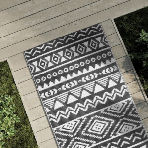 vidaXL Buitenkleed ARAKIL 80x250 cm polypropeen zwart