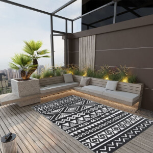 vidaXL Buitenkleed ARAKIL 160x230 cm polypropeen zwart
