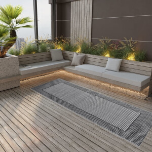 vidaXL Buitenkleed ARAKIL 80x250 cm polypropeen zwart