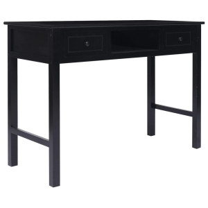 vidaXL Bureau 108x45x76 cm massief paulowniahout zwart