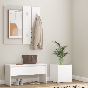vidaXL Garderobe set bewerkt hout wit