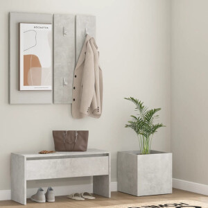 vidaXL Garderobe set bewerkt hout betongrijs