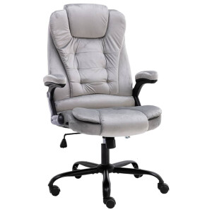 vidaXL Kantoorstoel fluweel lichtgrijs