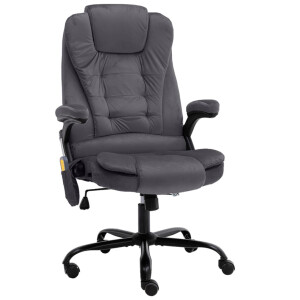 vidaXL Massagekantoorstoel fluweel donkergrijs