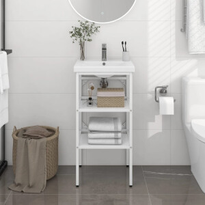 vidaXL Wastafelframe 40x38x83 cm ijzer wit