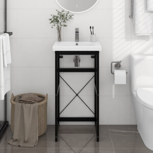 vidaXL Wastafelframe 40x38x83 cm ijzer zwart