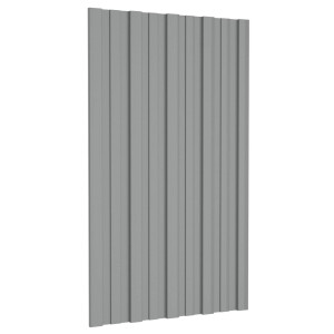 vidaXL Dakpaneel 12 pcs Grijs 80 x 45 cm Gegalvaniseerd staal