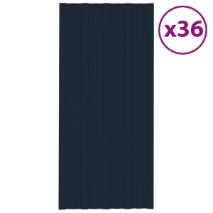 vidaXL Dakpanelen 36 st 100x45 cm gegalvaniseerd staal antraciet
