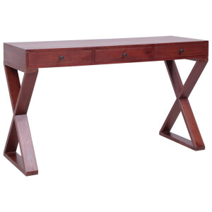 vidaXL Computerbureau 115x47x77 cm massief mahoniehout bruin