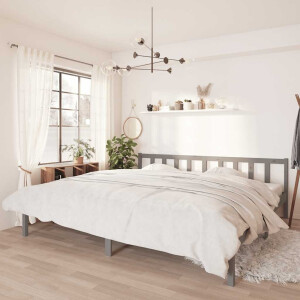 vidaXL Bedframe massief grenenhout grijs 200x200 cm