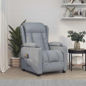 vidaXL Massagestoel stof lichtgrijs