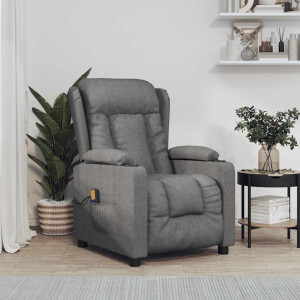 vidaXL Massagestoel stof donkergrijs