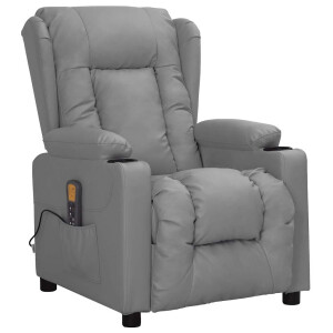 vidaXL Massagestoel kunstleer grijs