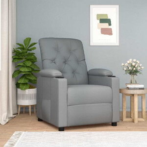 vidaXL Fauteuil verstelbaar stof lichtgrijs